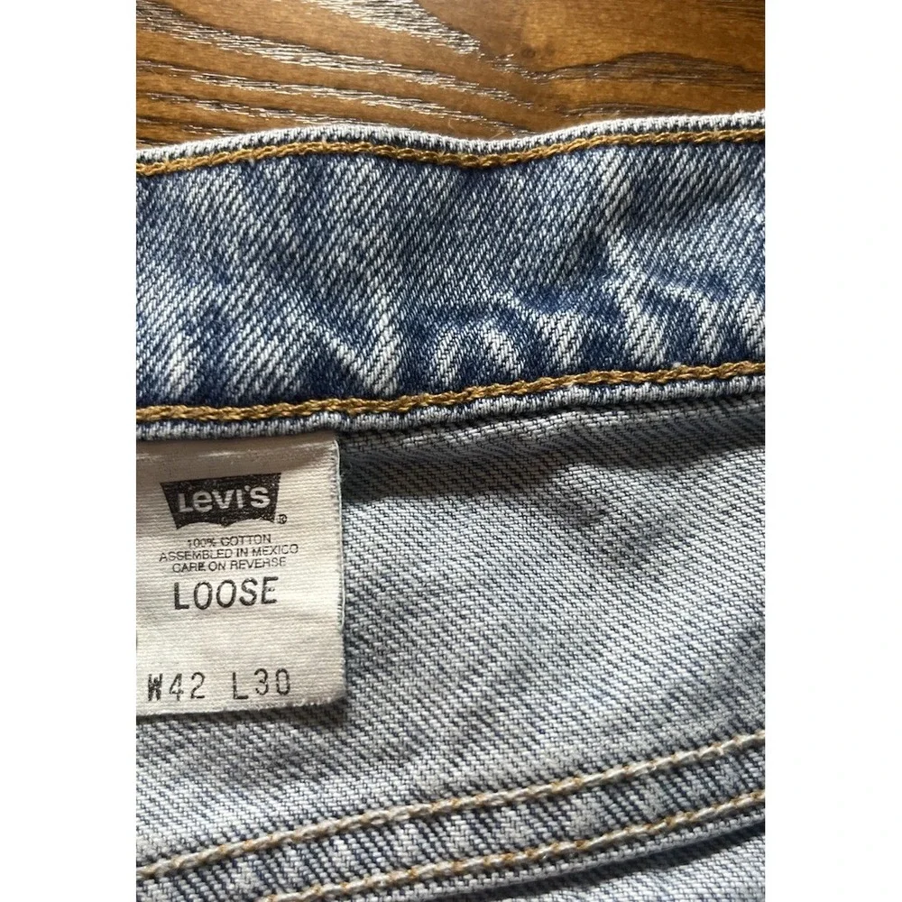 Vintage 90s Levis 545 Jeans Mens 42X30 Blue Denim Loose Fit Baggy Casual